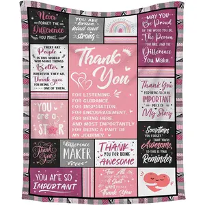 2026 Valentine’s Day Thank You Gift | Super Soft Flannel Blanket, Perfect Appreciation Gift for Women Teacher Coworker Boss Lady, Multi-Size Options