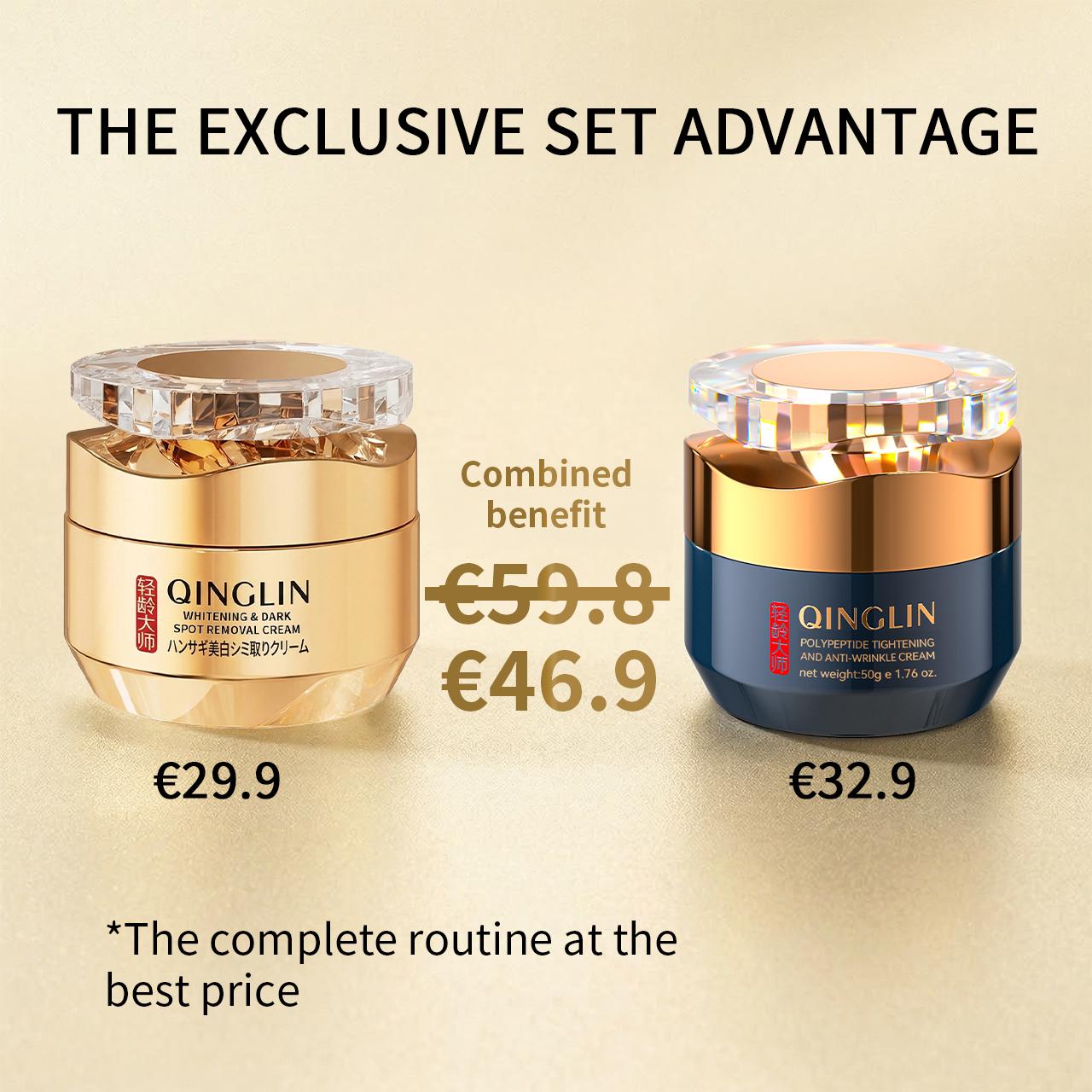 QINGLIN Day & Night Routine | Vit-C Brightening Cream (1.7oz) & Retinol Peptide Care (1.7oz) for Ultimate Glow QINGLIN Day & Night Routine | Vit-C Brightening Cream (1.7oz) & Retinol Peptide Care (1.7oz) for Ultimate Glow