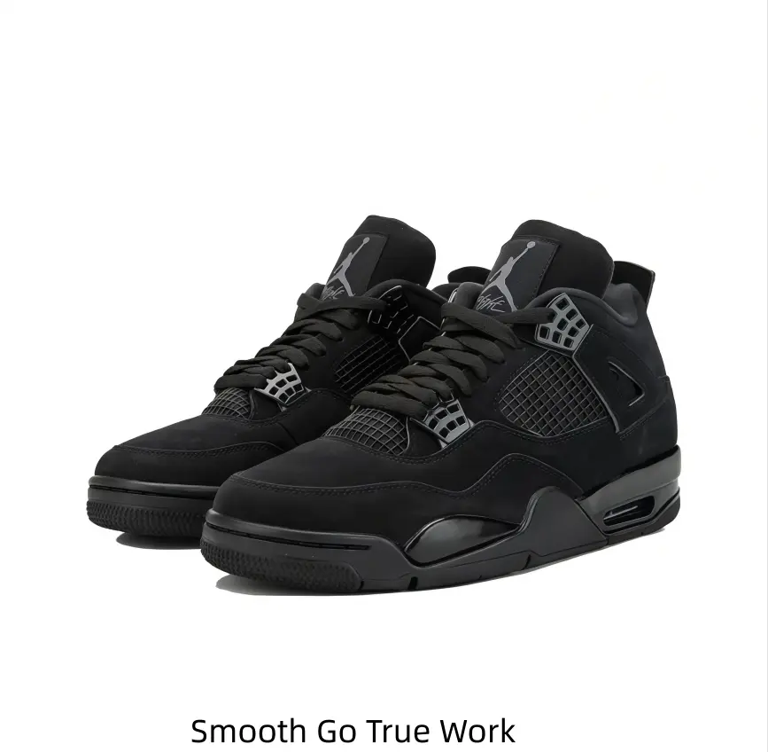 Black Grey Retro Basketball Collectible Sneakers Breathable Mesh Insert Wear-resistant Full-black Rubber Outsole Understated Hardware Accent Limited Hobby Collection Sneakers