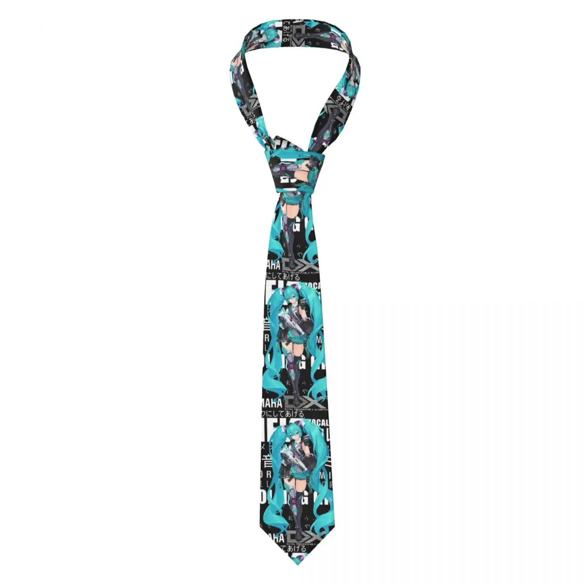 Hatsune Miku Vocaloid Girl Necktie Men Slim 8 cm Classic Neck Ties for Mens Suits Accessories Gravatas Cosplay Props