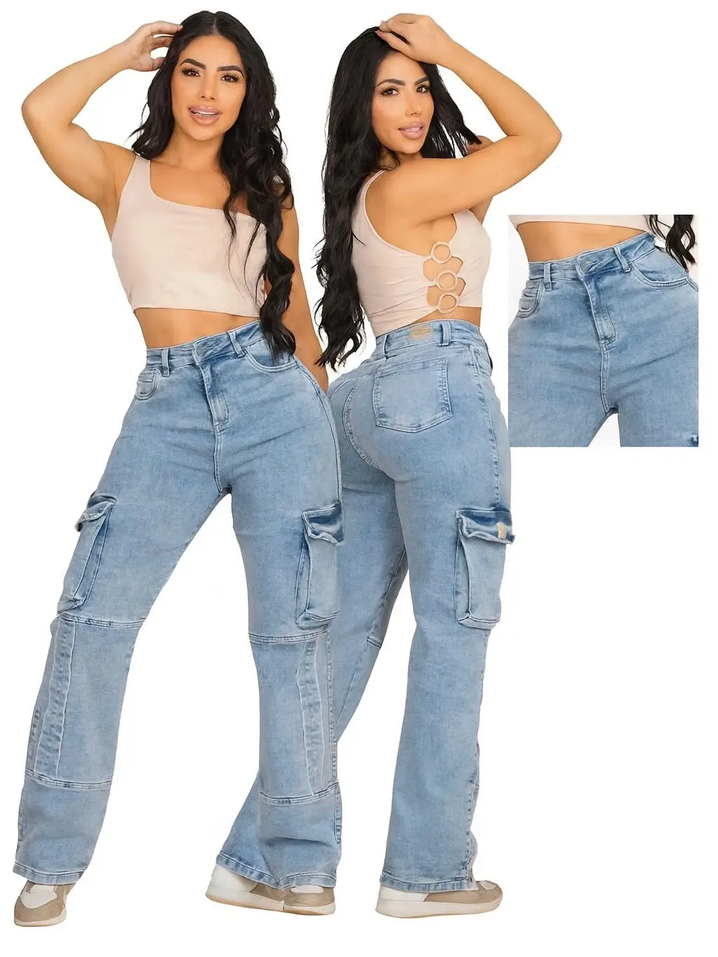 Jeans Cargo Colombiano -Ref. Karol