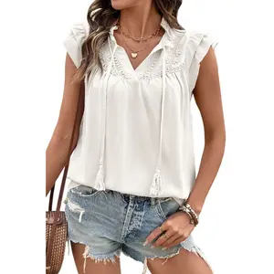 Dokotoo Women's Sweaters Casual Creweck Short Sleeve Cotton Kint Summer Pullover Sweater Tops
