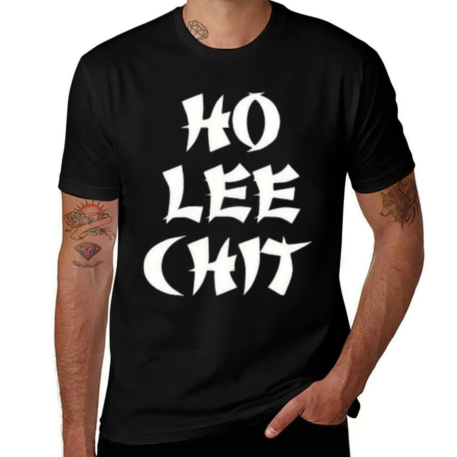 HO LEE CHIT Mens T Shirts Cotton Short Sleeve T-Shirt Crew Neck Tees Casual Shirt