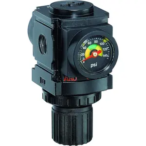 ARO R37121-600-VS Air Regulator 1/4" NPT, w/Gauge - 250 psi Max Inlet