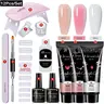 15ml Poly Nail Gel Extension Kit, 12pcs / 10pcs Set with Nail Forms, Brush, Crystal Nail Extension Gel, Nail Starter Kit, Mini Acrylic Brush Cleaning Cup, Professional Nail Art Tool Kit DIY Nail Art, Manicure, Nails Kit, Polygel Nail Kit, Nail Art Kits