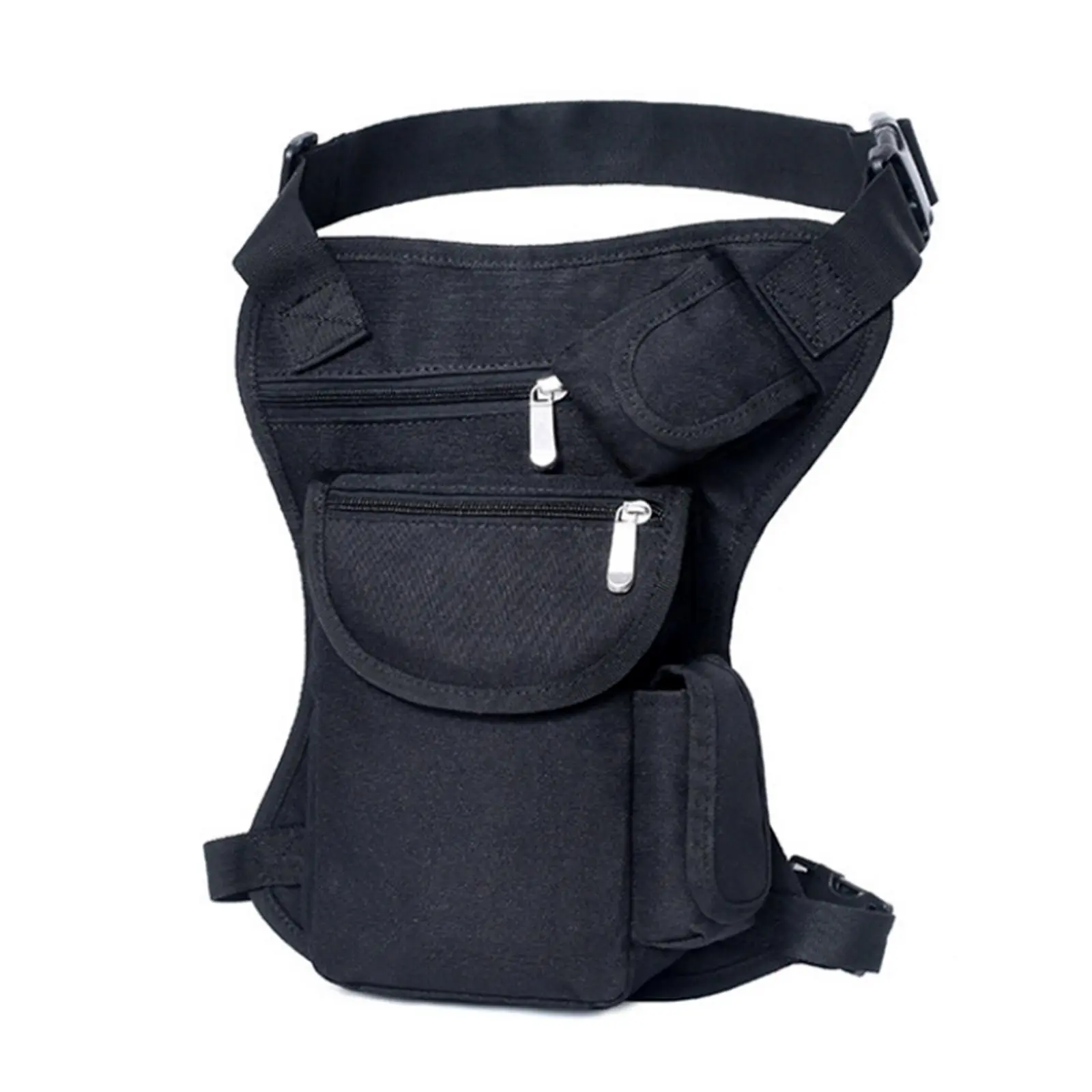 Outdoor Multi-Functional Leg Bag, Training Cycling Canvas Waist Bag, Unisex Sporty Tool Bag, All Seasons, Plain Surface, Zipper Design