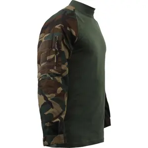 Woodland Camo - Tactical Combat Shirt Paintball Airsoft Base Layer Top - Men's