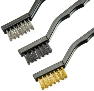WorldWide Sales Online Tool Essentials 3PC 6" Mini Wire Brush Set with Plastic Handles
