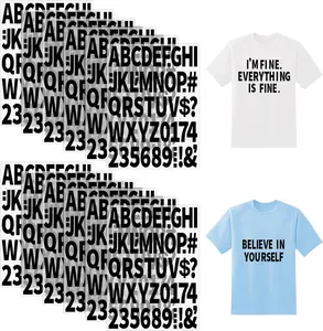 12 Sheets 612 count Iron on Letters and Numbers for Clothing,Large 2 Inch Iron on Letter Patches with PU Heat Transfer Alphabet Adhesive Stickers for Fabric T-Shirt Jersey DIY Craft-Black
