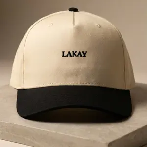 LAKAY Embroidered Two-Tone Dad Hat (Cream/Black)