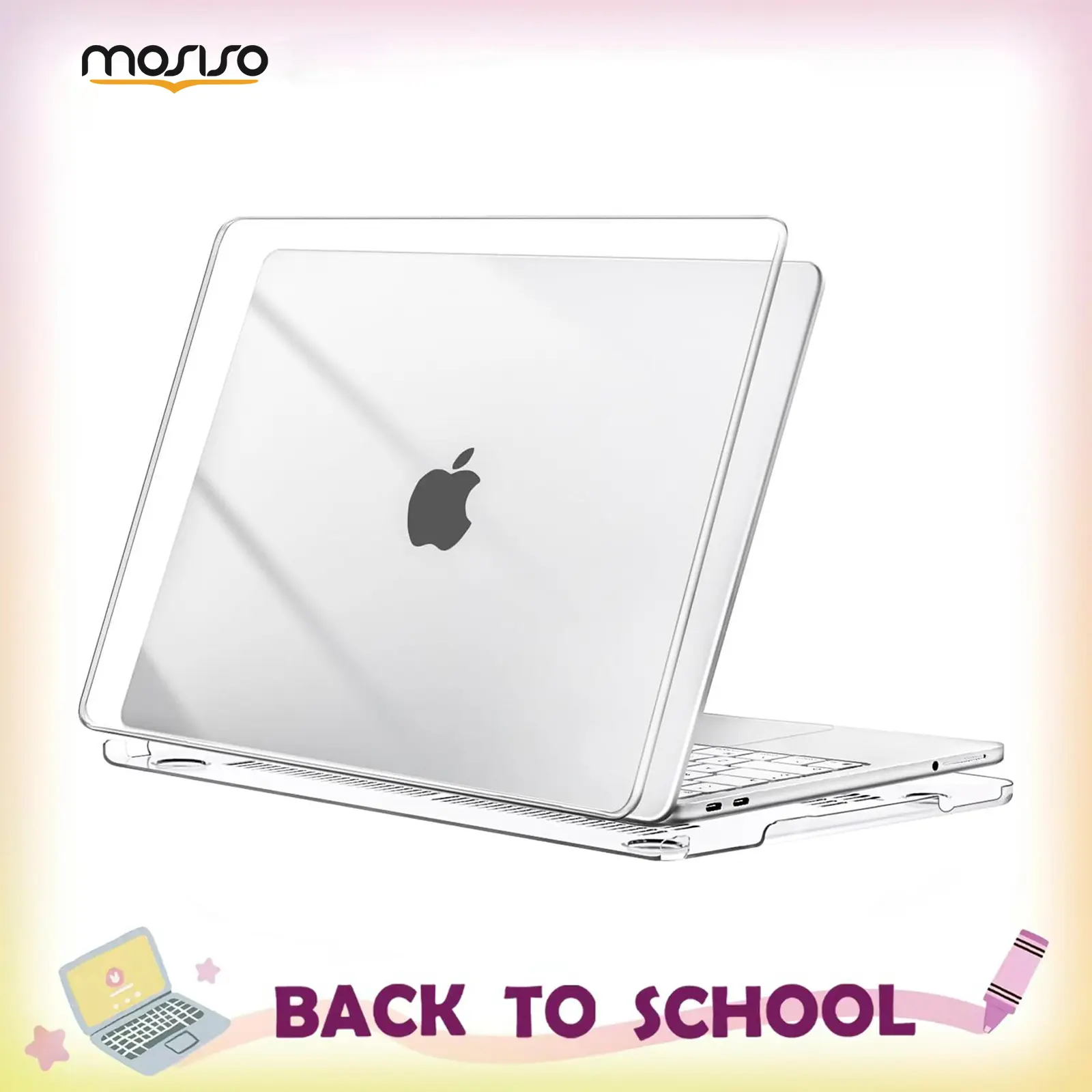MOSISO Polycarbonate Plastic Solid Hard Shell Laptop Cover for MacBook Neo 13-in 2026 Release (Model A3404, A18 Pro Chip) - Flexible, Water Resistant, Scratch-Proof, Ultra-Thin, Lightweight, Anti-Slip, Dustproof Protective Case for Study, Travel Use, Shoc