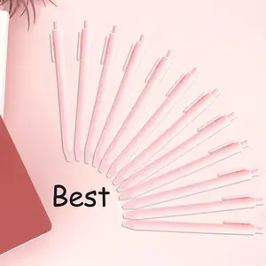 12/24pcs pink retractable ballpoint pen, suitable for gifts, medium black for office use, suitable for school supplies, lucky pen, pen that writes smoothly, Ballpoint Pen Set, Ballpen Set, Stationery Office Supplies