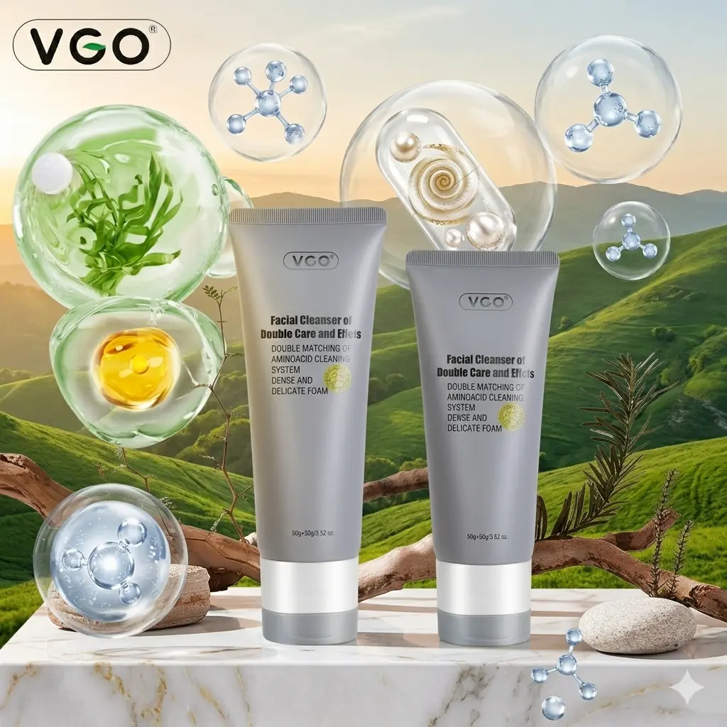 VGO Gentle Cleanser, Lightweight Hydrating Daily Face Wash for All Skin Types, Non-Stripping & Softening Formula, Moisturizer