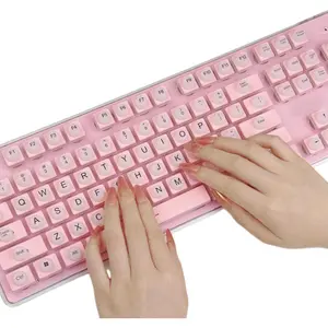 Keyboard Stickers for Long Nails with Letters, Soft  Keyboard Bubbles for Women,  Art Typing Keycaps for Desktops, White (128 Pcs)