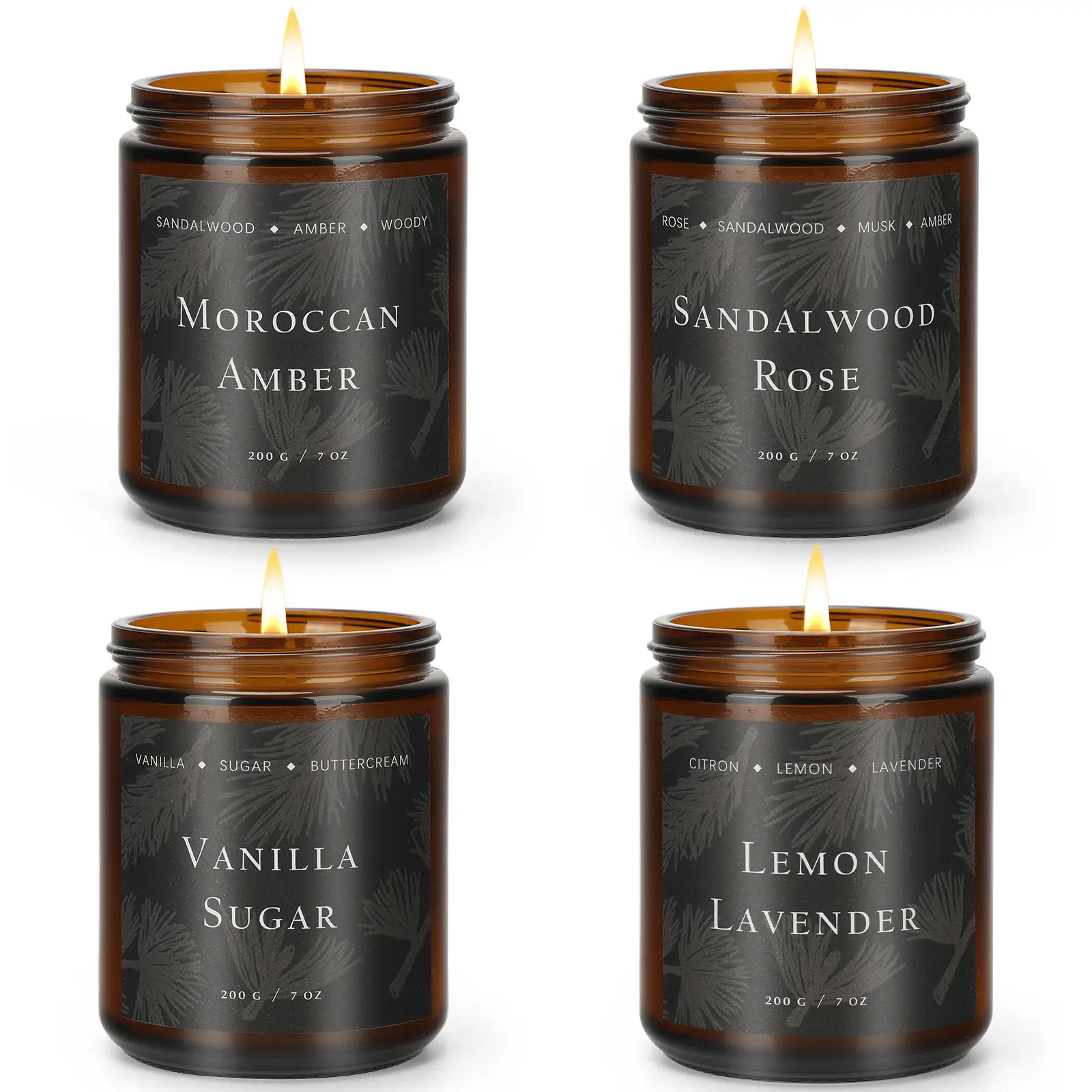Scented Candles for Home Scented Aromatherapy Candles, 4 Pack 28 Oz Soy Wax Candle Gift Set for Women Men , Valentines (Lemon Lavender/Vanilla Sugar/Sandalwood Rose/Moroccan Amber) Father's Day Gift