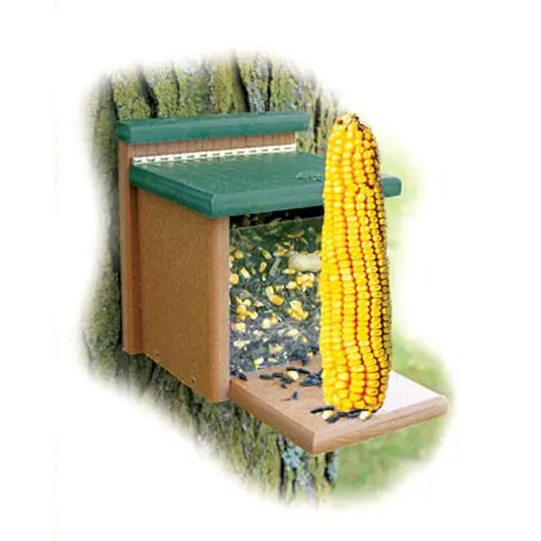 212 MAIN Eco-Friendly Upcycled Plastic Squirrel Feeder - WoodLink Going Green GGSQBOX Munch Box, Screw-In, 1.75 lb Seed/Corn Capacity, Lift-Open Lid, Easy to Fill and Clean, Attracts Wildlife, 10.25Lx7Dx8.5Hin, 3.6 lbs, Ear of Corn Compatible Dispenser