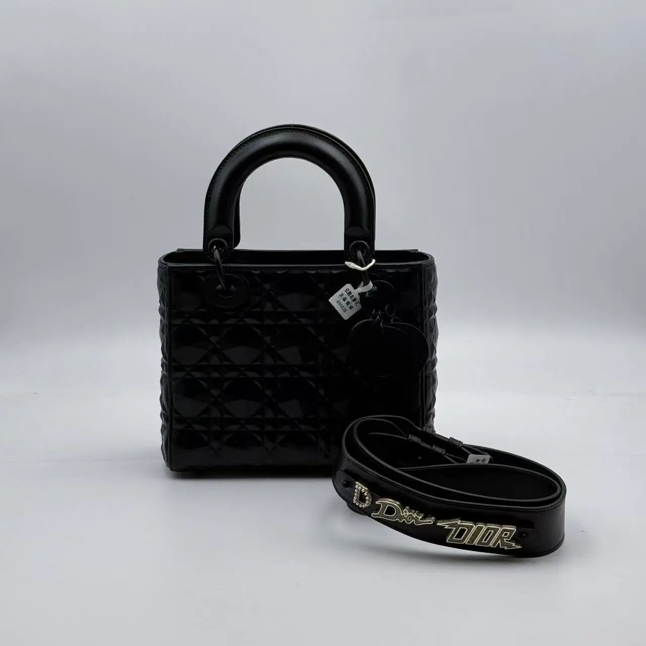 Pre-owned Dior H5 Lady handbag with diamond vine pattern, Princess Diana edition, model H02127