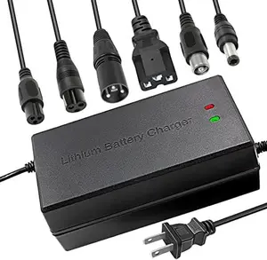 54.6V 2A Li-ion Battery Charger with Multiple Plugs 13S 48V Compatible for Li-ion Batteries Not for Lead-Acid Batteries with LED Indicators and Advanced Protection Features