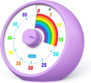 Visual Timer for , 60-Minute Countdown for Classroom Office Kitchen, Desk Timer  Time Management Tools with Silent Operation, Pomodoro Timer Rainbow  Purple