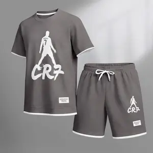 Men's No.7 Player Print Waffle Fabric Short-Sleeved Shirt And Shorts Set