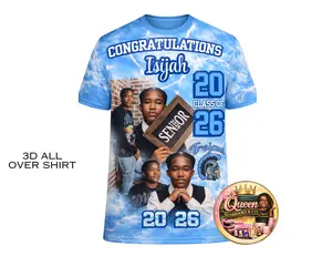 3D Graduation Shirt – All Over Print Senior Shirt – Personalized Graduation Apparel