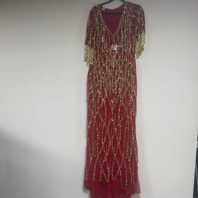 2XL Luxury Long Beaded Dress for Rich Auntie Women's Wear High Class Sequin & Beaded Design Casual Formal Womenswear Party Workwear Elegance Statement - Style