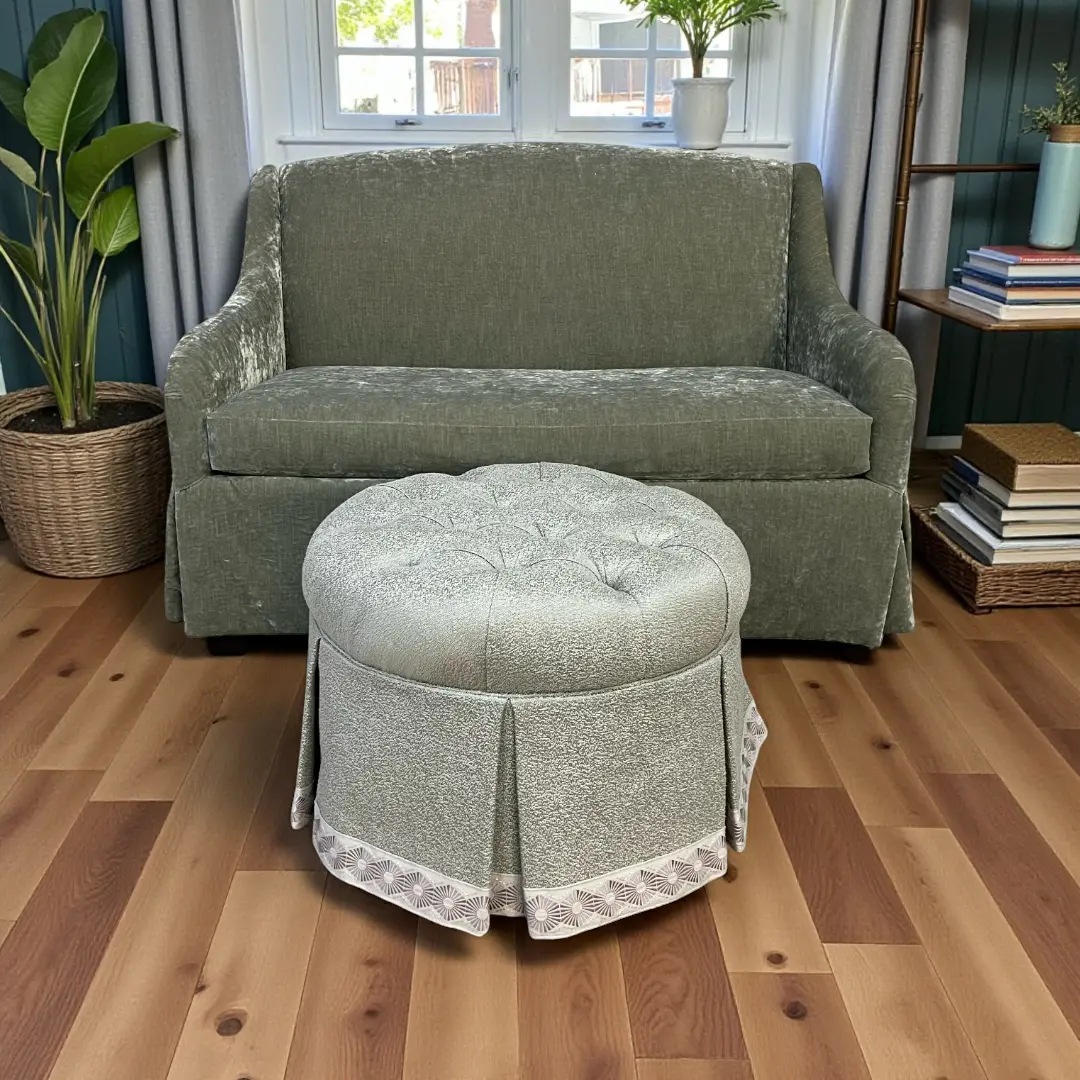 Charles Stewart Bromley Loveseat and Ottoman
