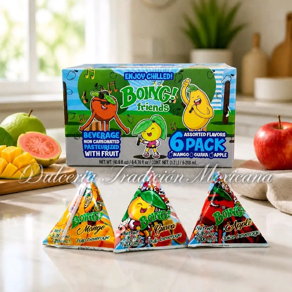 Triangular Boing Juice Cartons Variety Pack - 6-Count Box, 3 Assorted Flavors