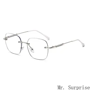 Women's Luxury Star-Studded Rimless Chameleon Sunglasses - Face-Slimming Oversized Myopia Frames, Anti-Blue Light Photochromic Prescription Color-Changing Eyewear, Accessories for Women, Sunglasses For Women