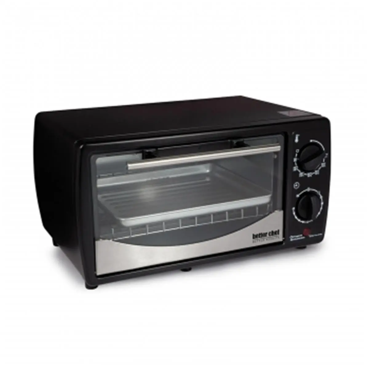 212 MAIN IM-256B Toaster Oven Broiler - 9L Household Kitchen Appliance, Bread Oven with Stainless Steel Front, Black Exterior, High-Efficiency Quartz Heating Elements, Tempered Glass Door for Toasting, Broiling