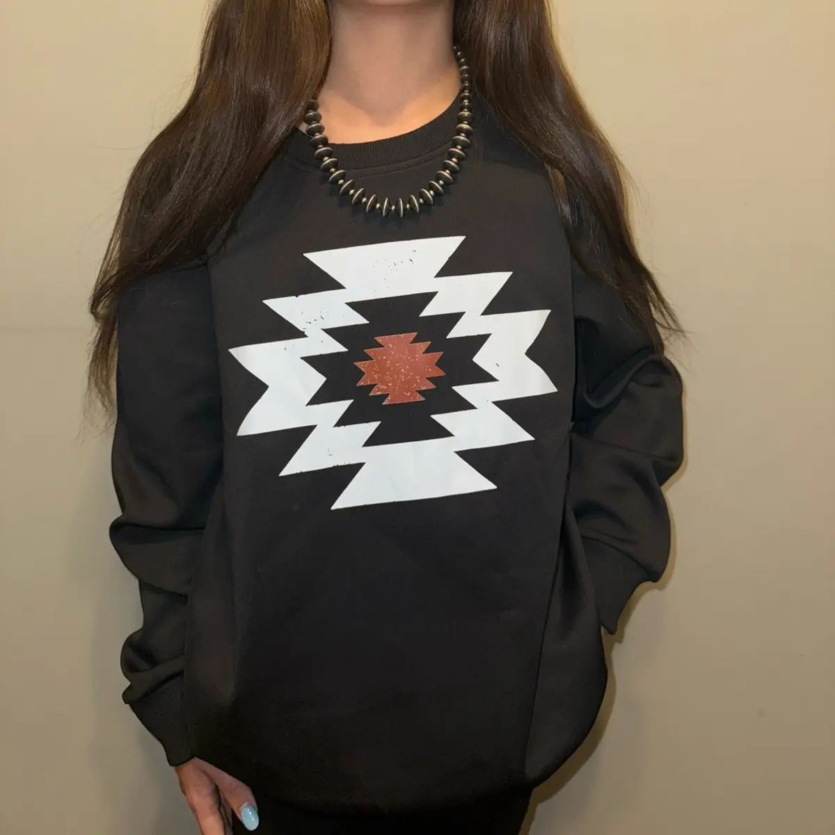 Aztec Crew Neck Sweater Womenswear fall sweater everyday womenswear