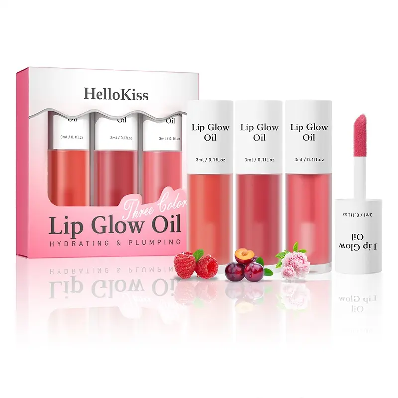 Lip balm set of three, moisturizing and hydrating, helps reduce lip lines, autumn and winter lip care, Lip Plumping Oil, Lip Oil Kit