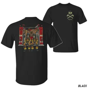 Firefighter Skull Brotherhood T-Shirt, Fire Truck Back Graphic Tee, Fireman Skeleton Shirt for First Responders, Fire Dept Apparel, Gift for Firefighters