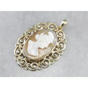 Vintage Scrolling Frame Cameo Pendant