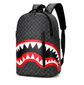 Men's Shark Mouth Large-Capacity Fashion Backpack for Travel, School, Laptop Storage