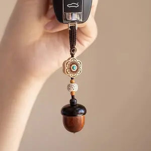 Rhomba WGF Wooden Acorn Keychain Oak Fruit Key Rings for Girls' Gift Boy & Girls' Gift Functional Versatile Nature Inspired Beauty Durable Materials