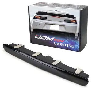 iJDMTOY Dark Smoked Lens Racing Car Style Strobe LED Trunk Lid Third Brake Light Bar Assembly For 2016-2024 Chevrolet Camaro