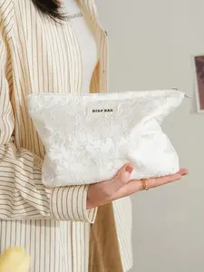 Women's Floral Embroidery Makeup Bag, Portable Cosmetic Storage Bag, Zipper Makeup Organizer Pouch, Versatile Storage Bag for Travel & Daily Used