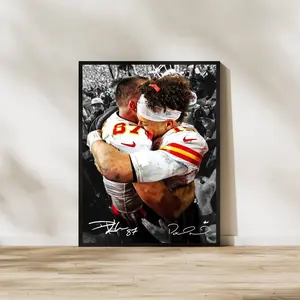 Patricck Mahhomes & Travvis Kelcce Chifs Wall Art: Man Cave Football Poster (NoFrame)