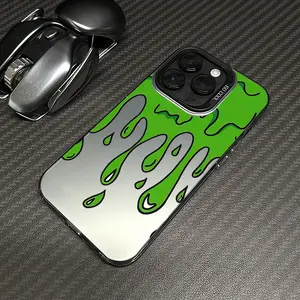 Green graffiti comfortable grip Case for iPhone 16 15 14 Pro Max 13 12 11 XR XS Plus Shockproof Non Slip Military-Grade Protection slim Cover