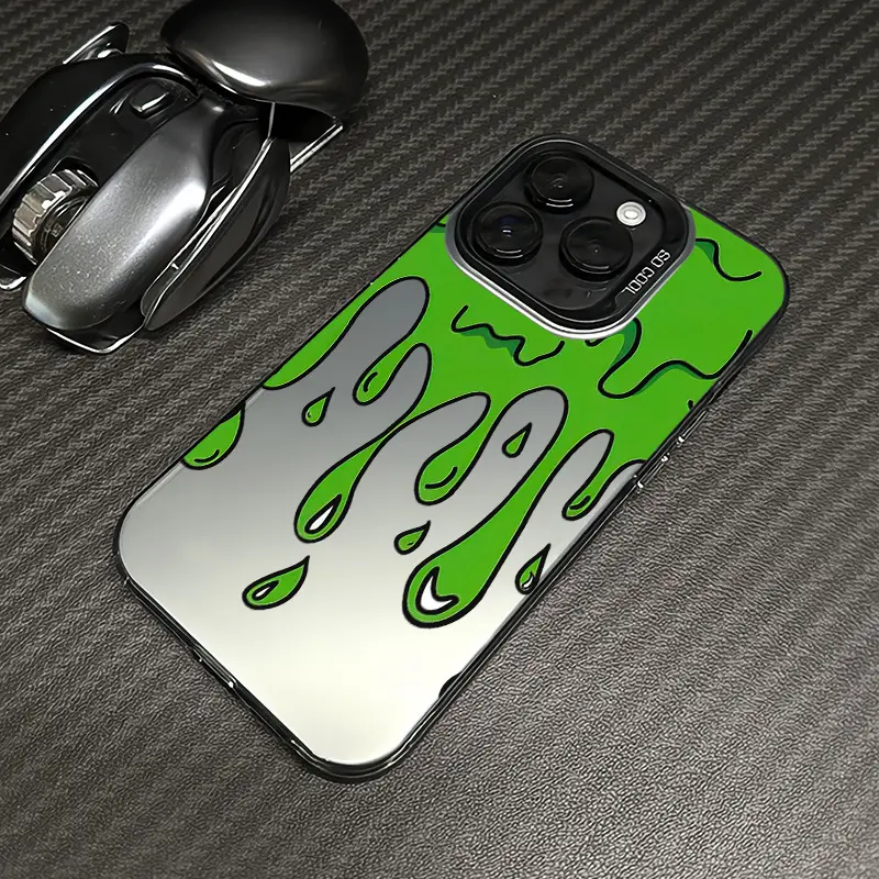 Green graffiti comfortable grip Case for iPhone 16 15 14 Pro Max 13 12 11 XR XS Plus Shockproof Non Slip Military-Grade Protection slim Cover