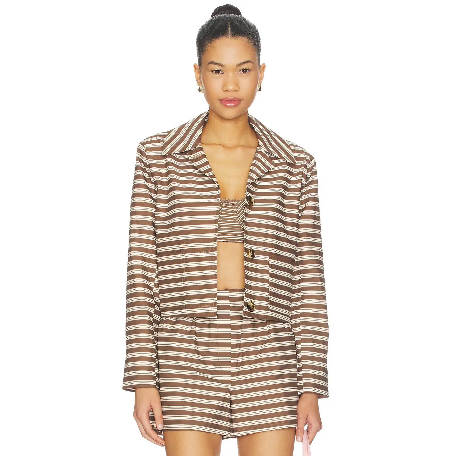 Milkwhite Jacket in Brown Stripes