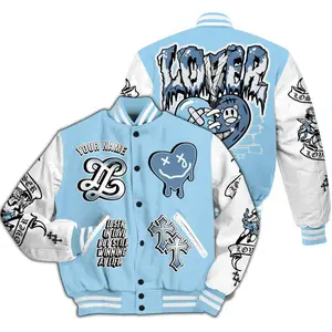 Lover Loser Varsity Jacket Unisex, Custom Name Streetwear, All Over Print Bomber Coat, Trendy Fashion Gift Idea