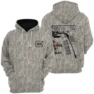 In Glock We Trust Standard Camo T-Shirt, Sweatshirt, Hoodie with Tree Print, Long Sleeve Outdoor Hunting Pullover Hooded, Soft & Durable Camouflage Sweatshirt, Gift for Men, Gift for Her