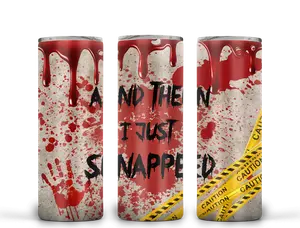Bloody Waterslide Wrap for Tumblers, Reusable and Washable, Clear or White