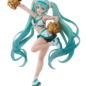 18cm Hatsune Miku Cheerleader Hat, Cute Anime PVC Figurine Action Figure Collectible Toy, Perfect Gift for Fans & Collectors, Decoration Figure