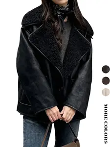 Women's Three-Color Fur Coat Jacket, Womenswear Long Sleeve Fall Winter Basic Fashion Streetwear, Reversible Collar Design, New Arrival Outerwear