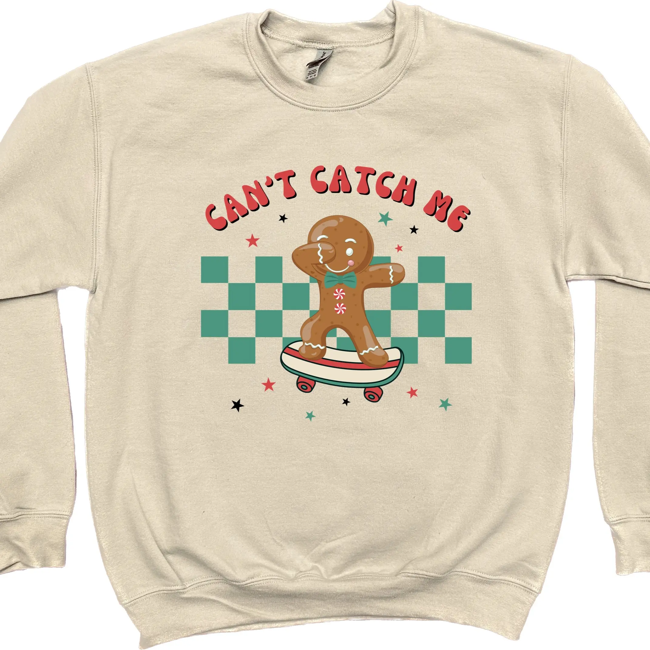 Can't Catch Me Gingerbread Man Trendy Christmas Sweater