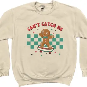Can't Catch Me Gingerbread Man Trendy Christmas Sweater