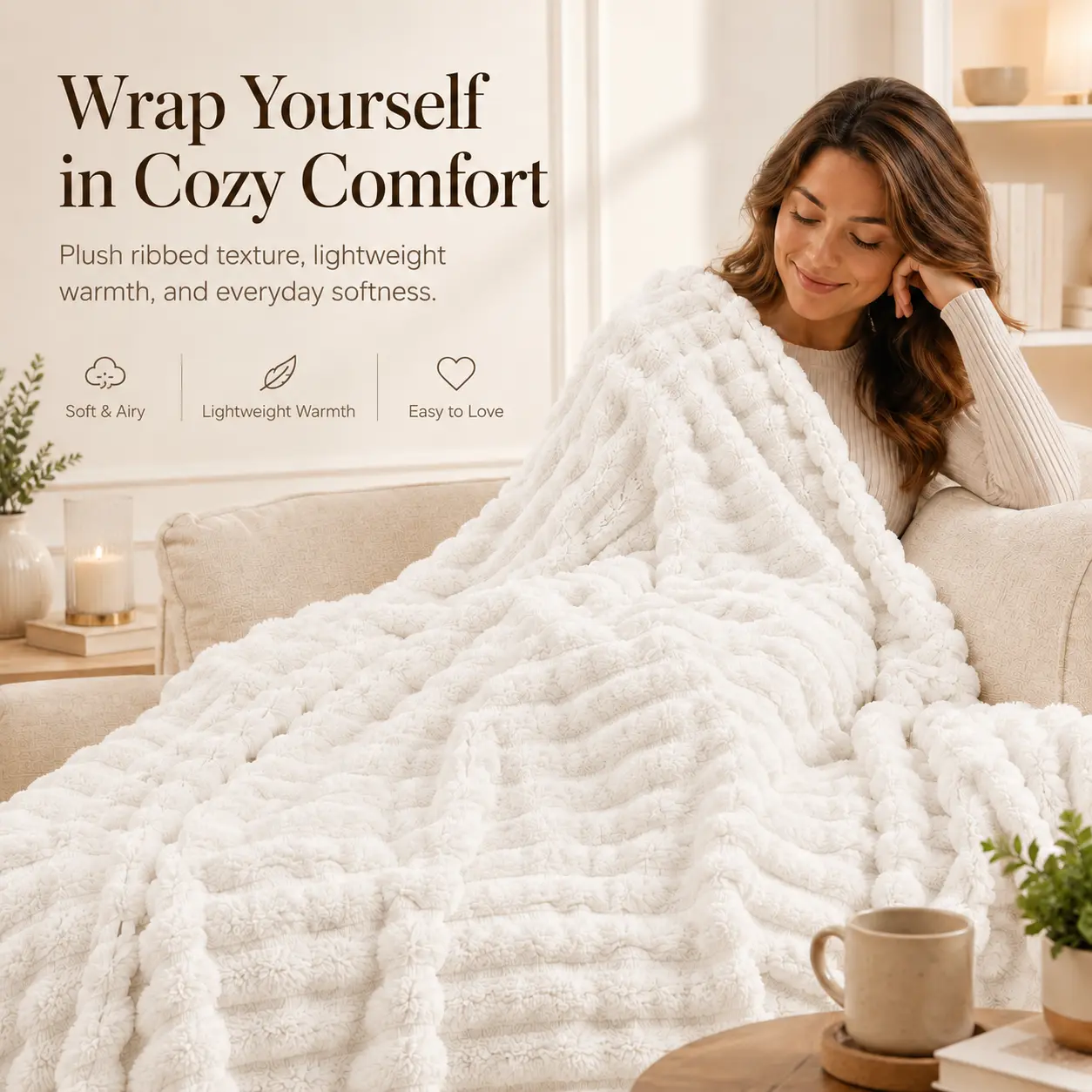 【Black Friday Cozy Pick | KING Size】UFIST Cozy Plush Blanket - Buttery-Soft Premium Fabric, Warm Lightweight Blanket for King Bed, Stylish Home Decor, All-Season Gift for Adults